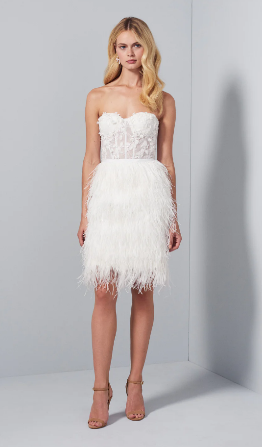 Brand NEW Jim Hjelm Hadley Mini Feather Skirt