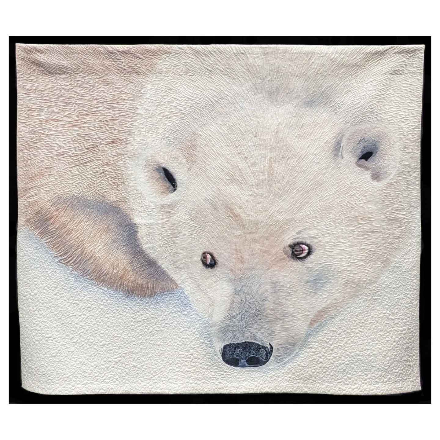 NOT MY WORK. This is Fret by Sue Sherman. How soft and lovely this looks! I'm so glad that painting on fabric can give us the subtle details that appliqu&eacute; or piecing cannot. It's so important to always be open to learning new techniques even t