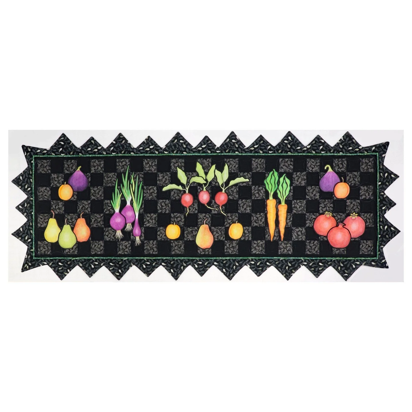 This is Checkered Repast - a project I made to demonstrate the use of Derwent Inktense pencils. I was originally going for a quilt but it wanted to be a table runner. When I finally capitulated, the project got itself finished.