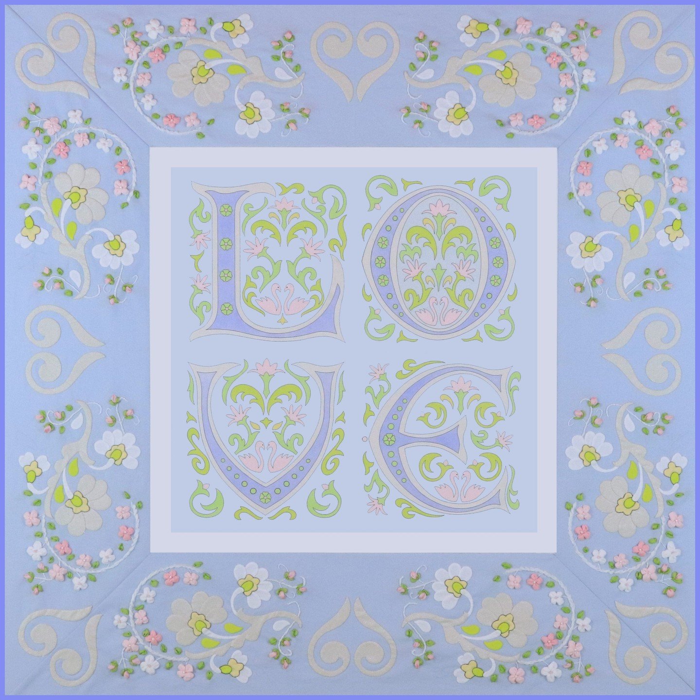 I made this quilt, hated it and then made it again. Then the event I was hired to teach it at canceled me. I was so mad, I've never been able to bring myself to quilt it so it sits in a drawer as a finished top. I bought enough fabric and silk ribbon