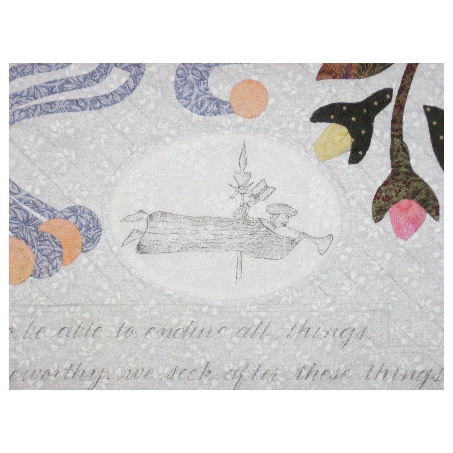 Have you ever thought about drawing on a quilt? I drew this image on a piece of cotton fabric and then appliqu&eacute;d it to my top - a much less scary way to do it!

#appliquequilt, #Ilovequilts, #quiltlove #baltimorealbumquilt
