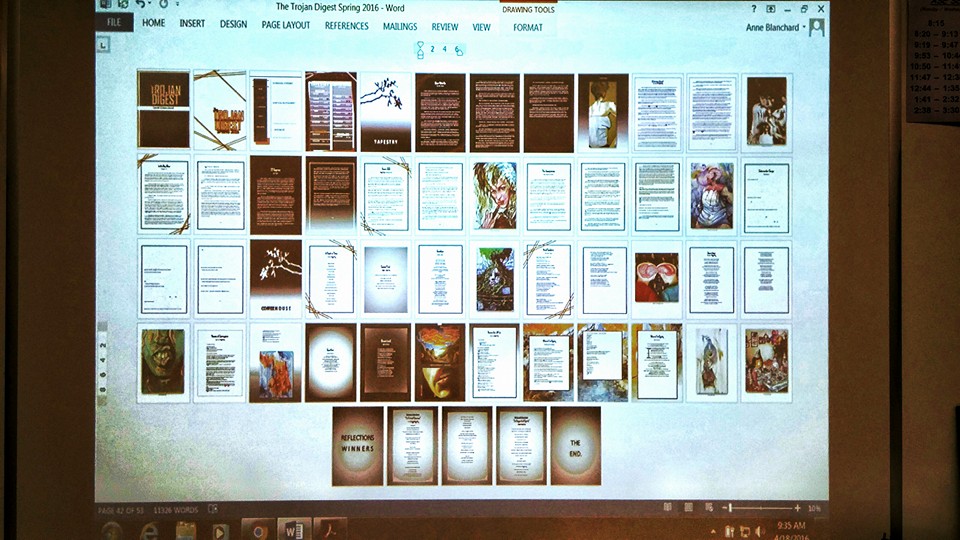 The entire finished document laid out before us...