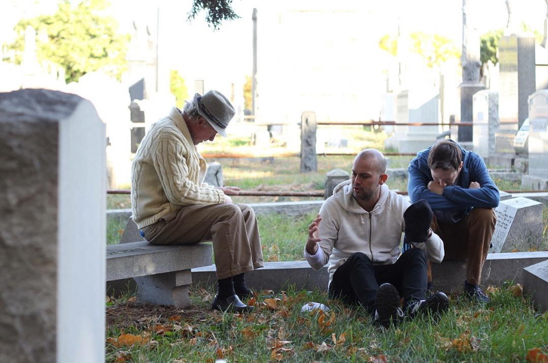 Dan on the set of "AWOL (aka Two Years Later)" in Queens, New York.