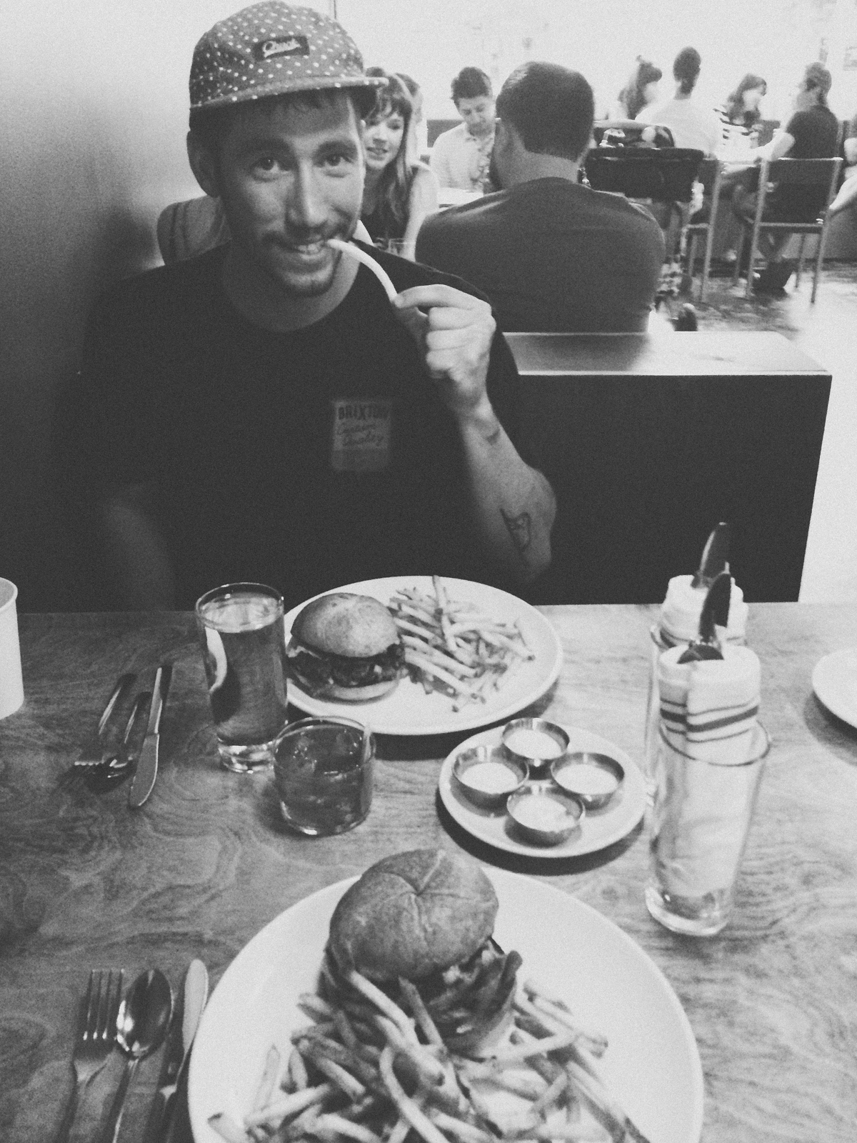 Marcus MacDonald munching on some delicious fries.