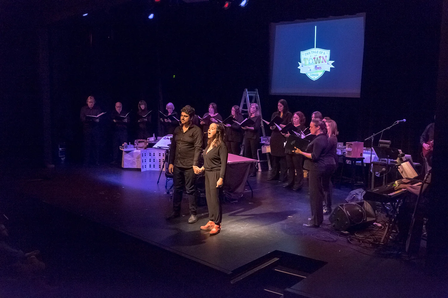  A kaleidescope of a cross-canada tour with vignettes, animation  and choir. 

 