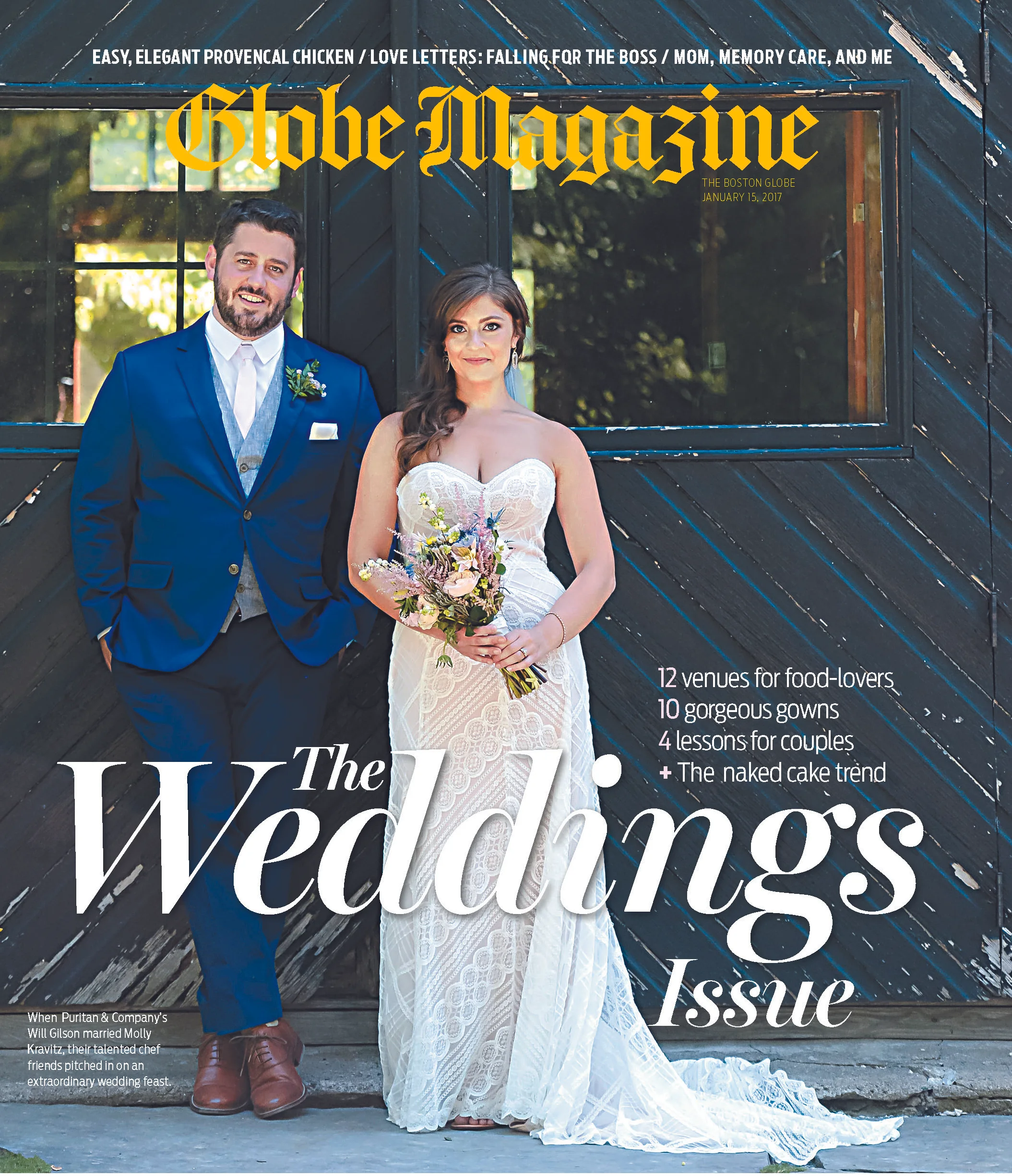 Boston Globe Magazine "Ten Gown Trends to Love" - January 2017
