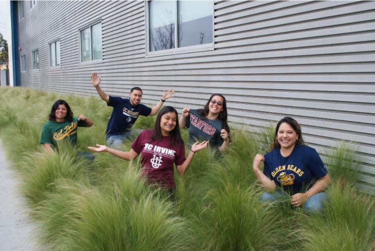 The Neuwirth Counseling Team (with student in the center): left to right Susana Recinos, Alfredo Larios, Neftali Gutierrez, Monica Aguilar
