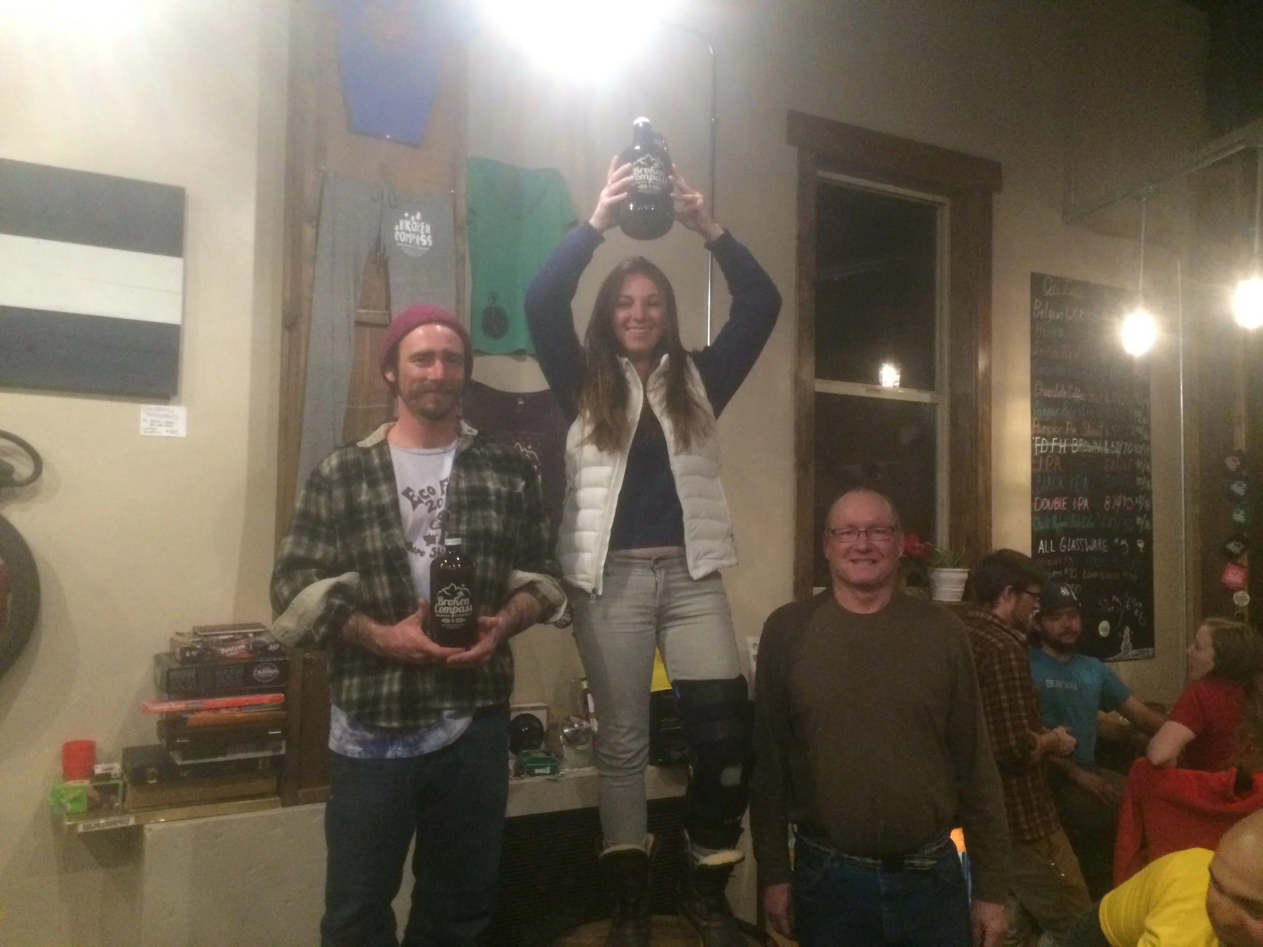 The victorious potluckers: Madeleine (middle), Nick (left) and Brian