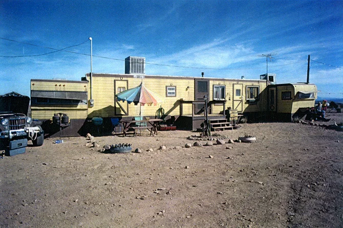 Sonny's (Matthew Modine) trailer, composed of four salvaged trailers melded together.