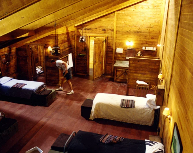 This episode featured teenage girls at a summer camp. This stage set was their cabin.