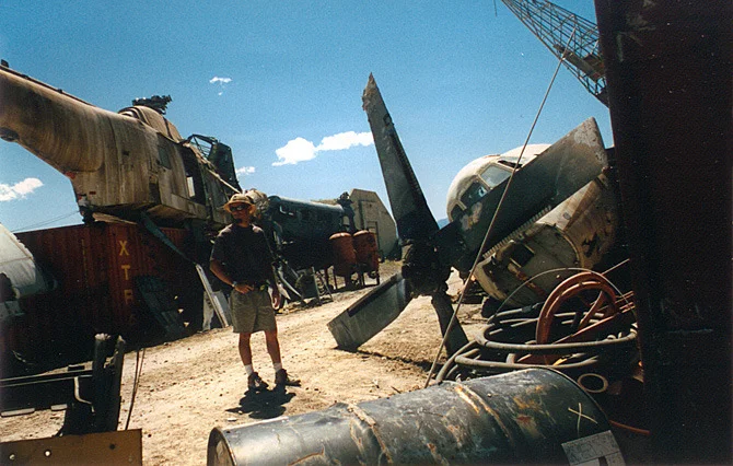 A detail shot of the airplane graveyard.