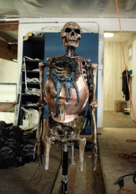 As a puppeteer and lab tech working for KNB EFX, I helped with the fabrication of several elements for Army of Darkness. Here one of KNB's iconic puppets wears one of my armor pieces.