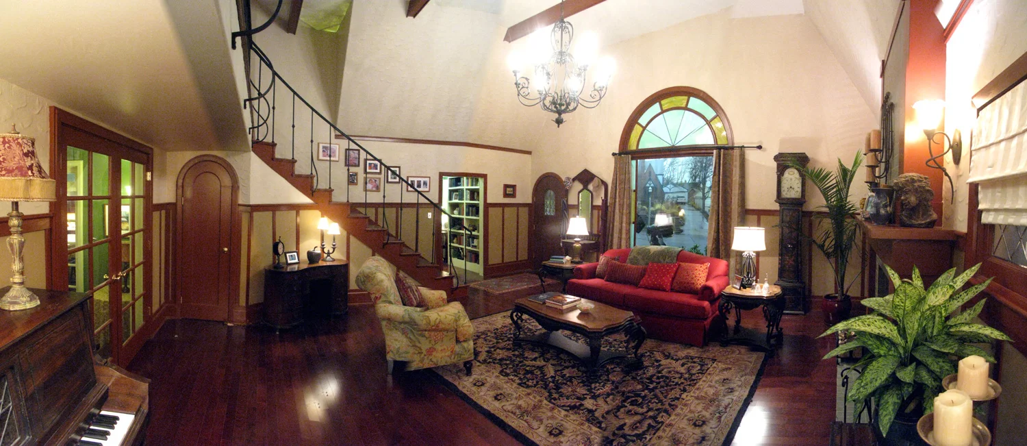 Reverse of the Pearson family living room- stage set.