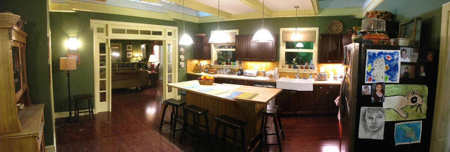 Pearson family kitchen/ family room- stage set.