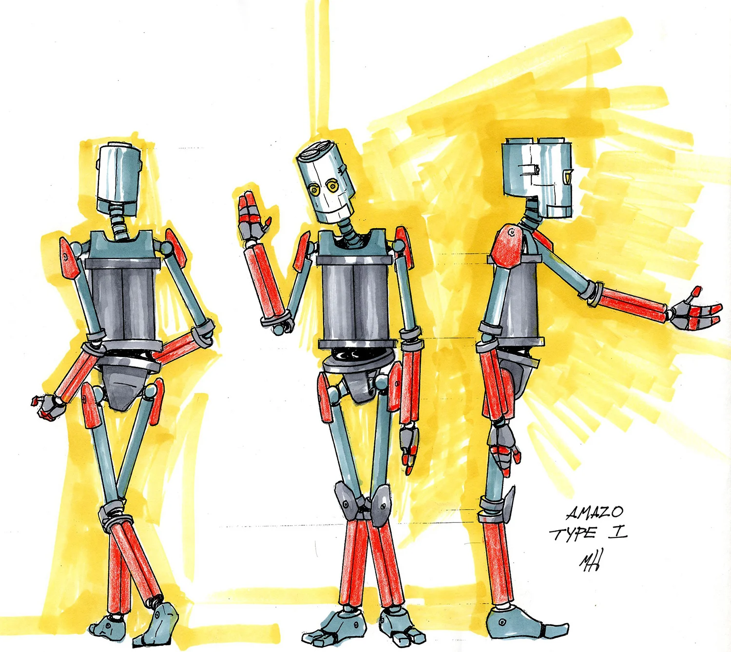 Robot character sketch for an unproduced project.