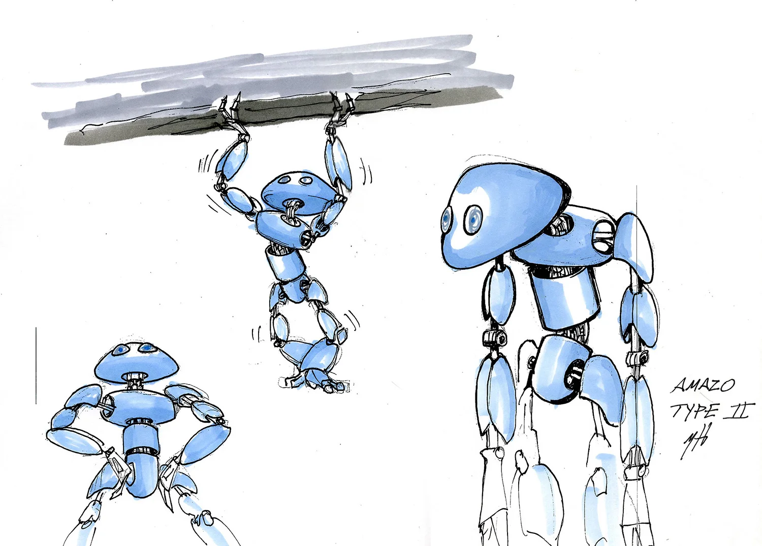 Robot character sketch for an unproduced project.
