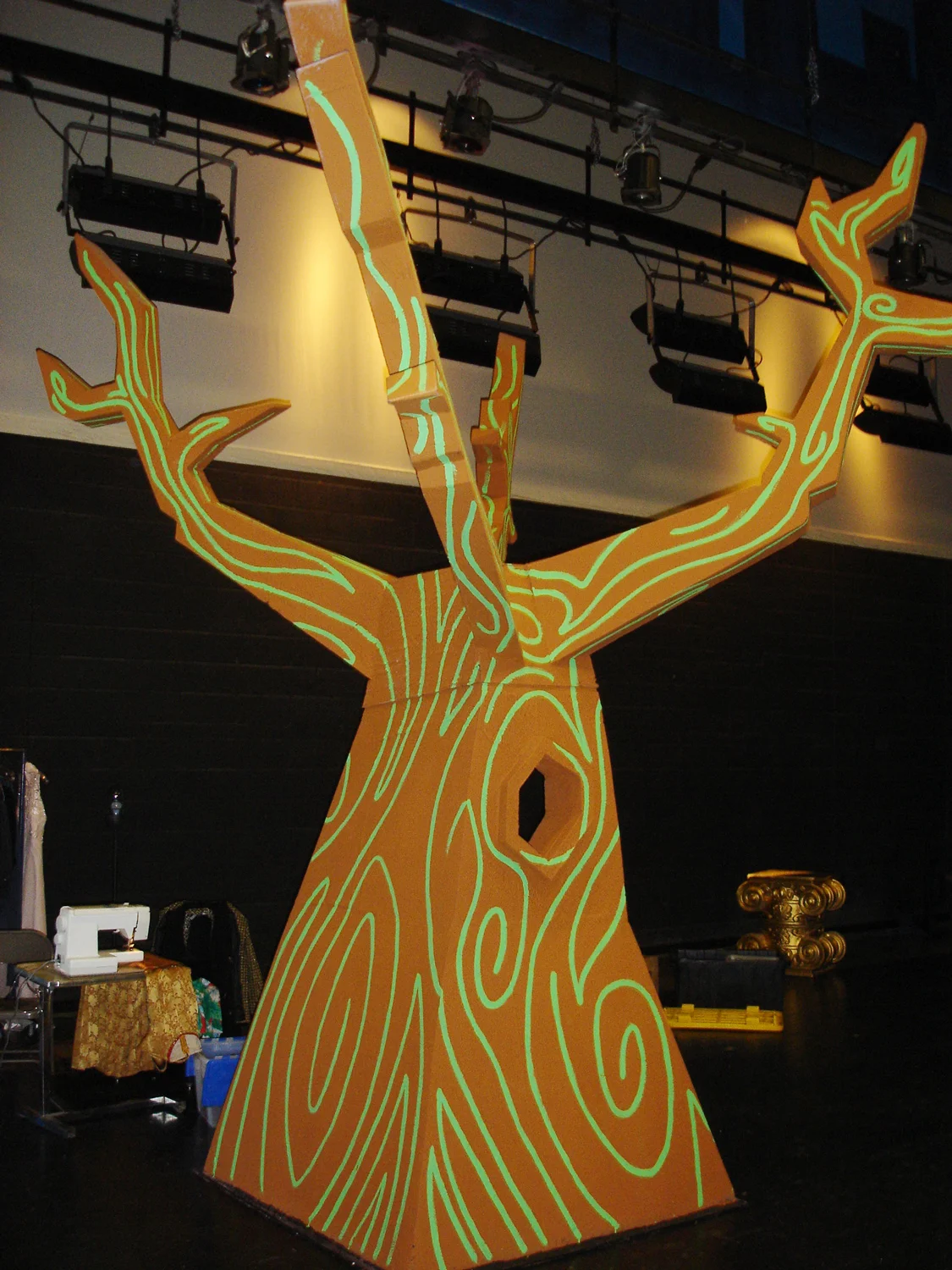 The tree from the "Twinkle Town" musical the cast was preparing for.
