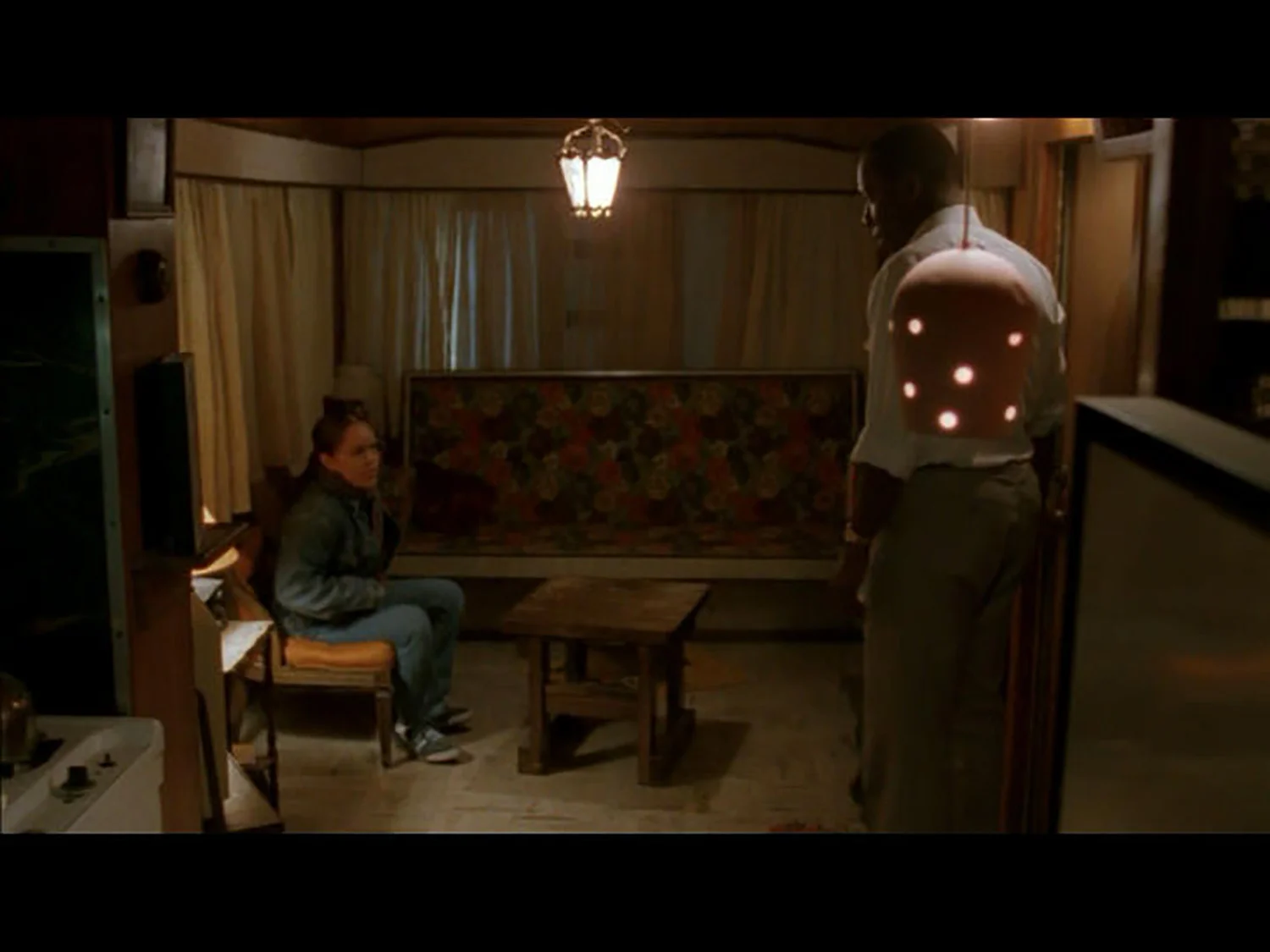 The "living room" in Mr. William's (James McDaniel) trailer interior stage set.