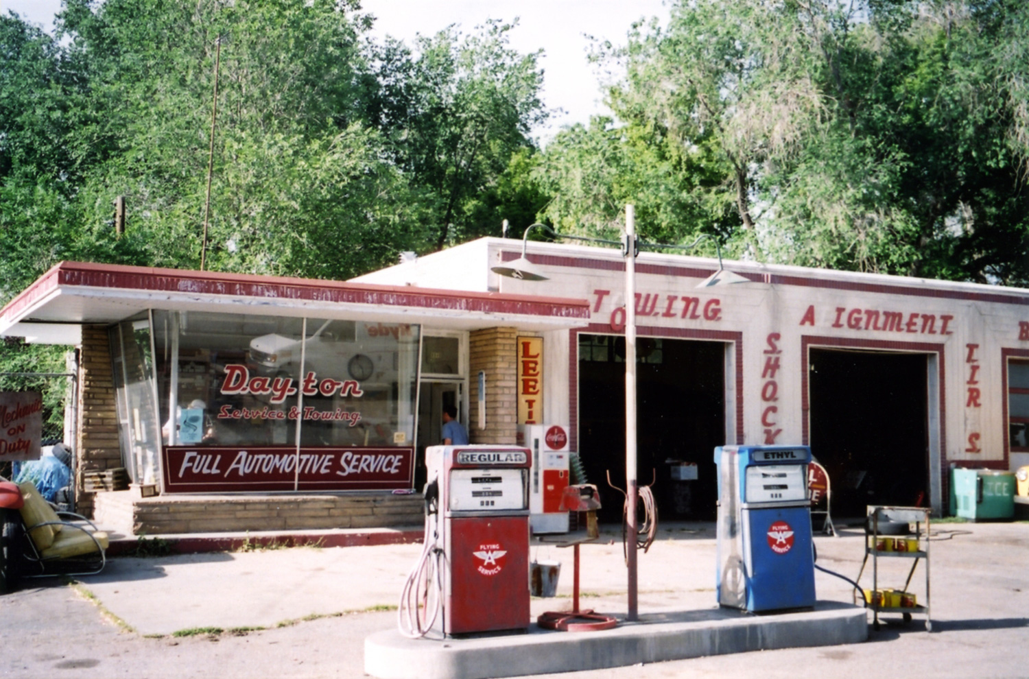 Just a Dream is a 1960 period piece set in Dayton Nevada, and is a fictionalized account of the events surrounding the filming of the classic film "The Misfits" there at that time. Here is the hard scrabble town service station, with a new facade, signage and gas island.