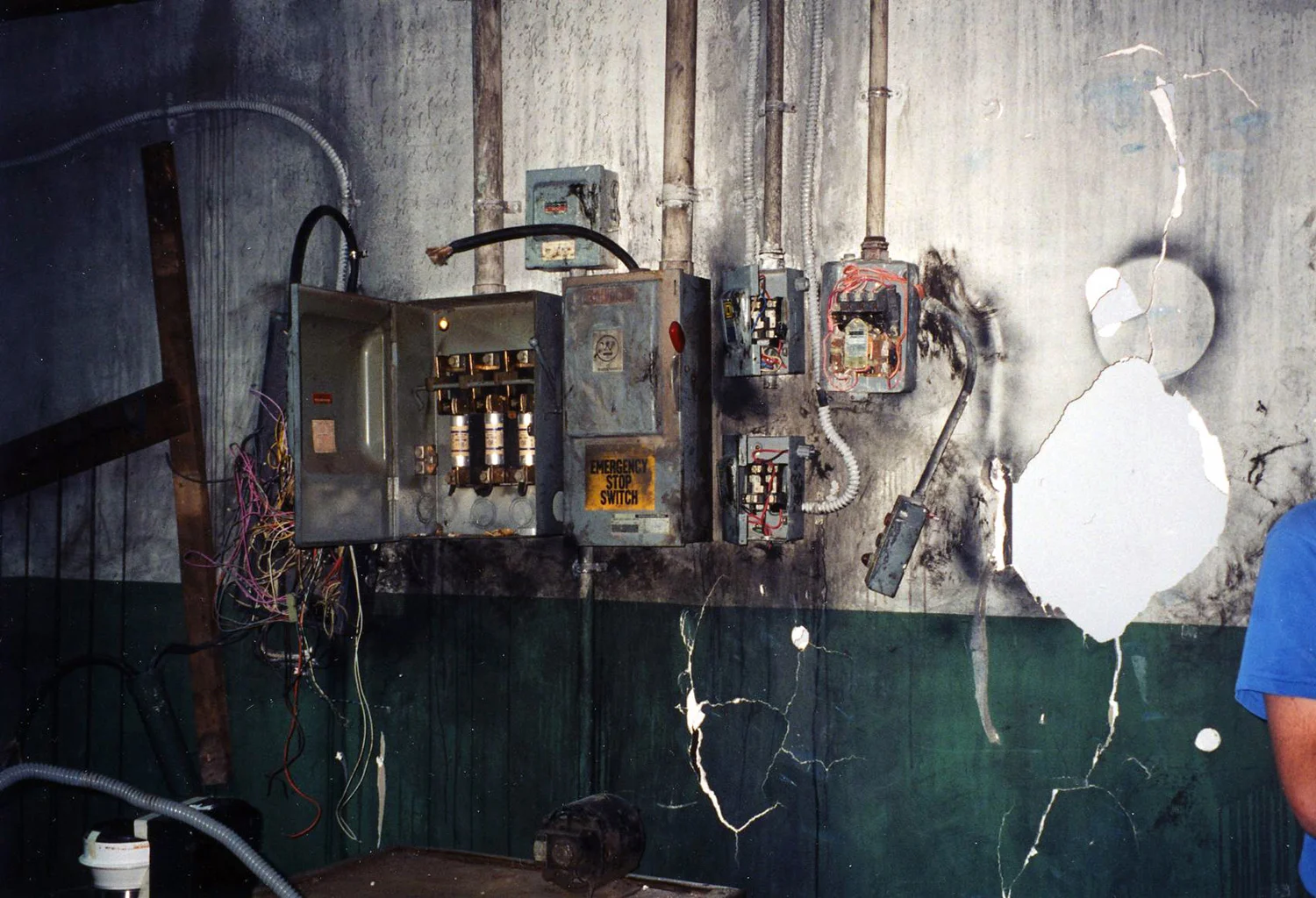 Another view of the devastated machine shop.