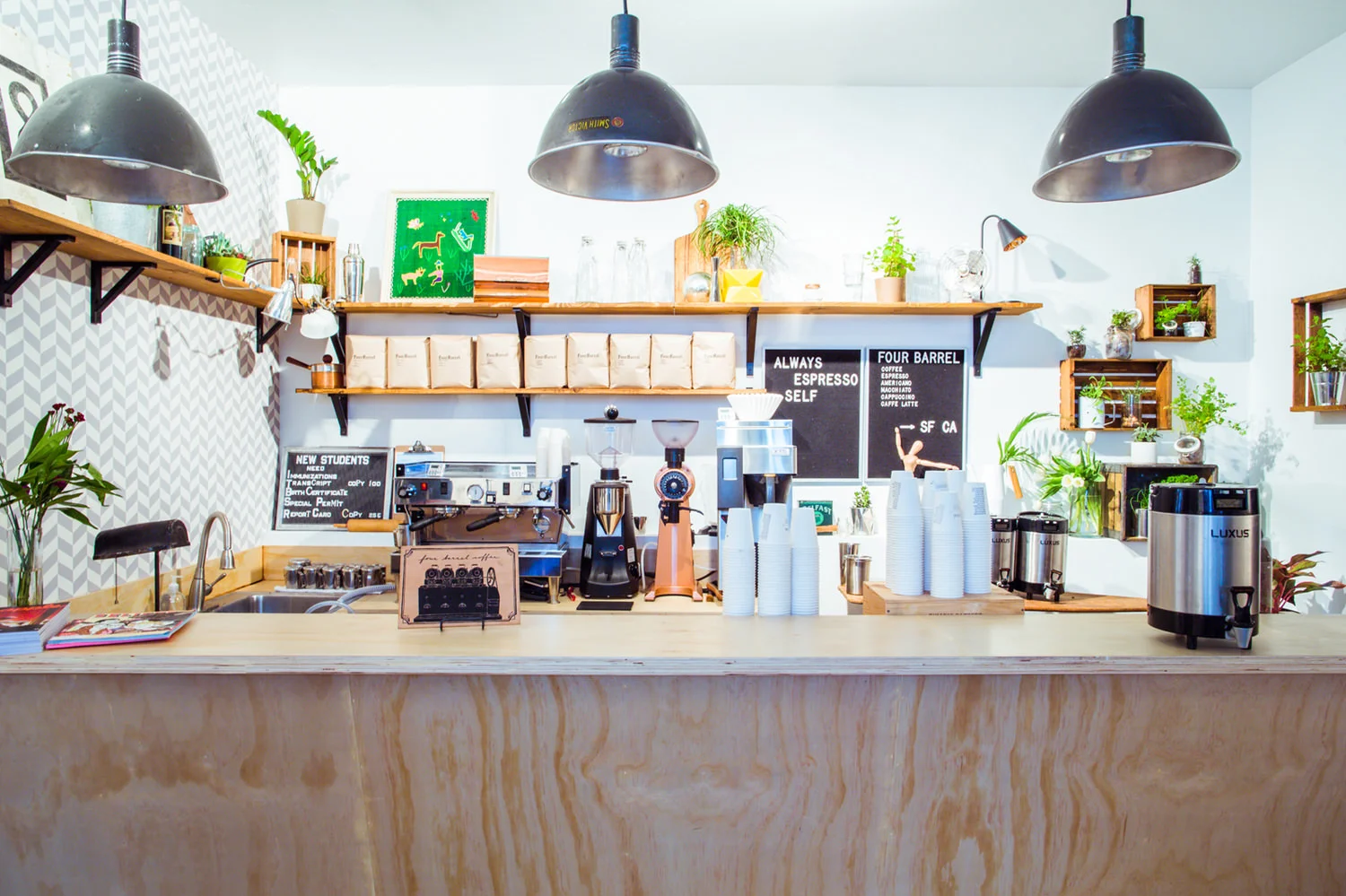 As they did with great effect in 2014, Airbnb again partnered with the Four Barrel coffee guys from SF, and Salt Lake's own Church and State mixologists. Knowing how popular they both were last year, we enlarged and fortified their bar and work area for Sundance 2015.