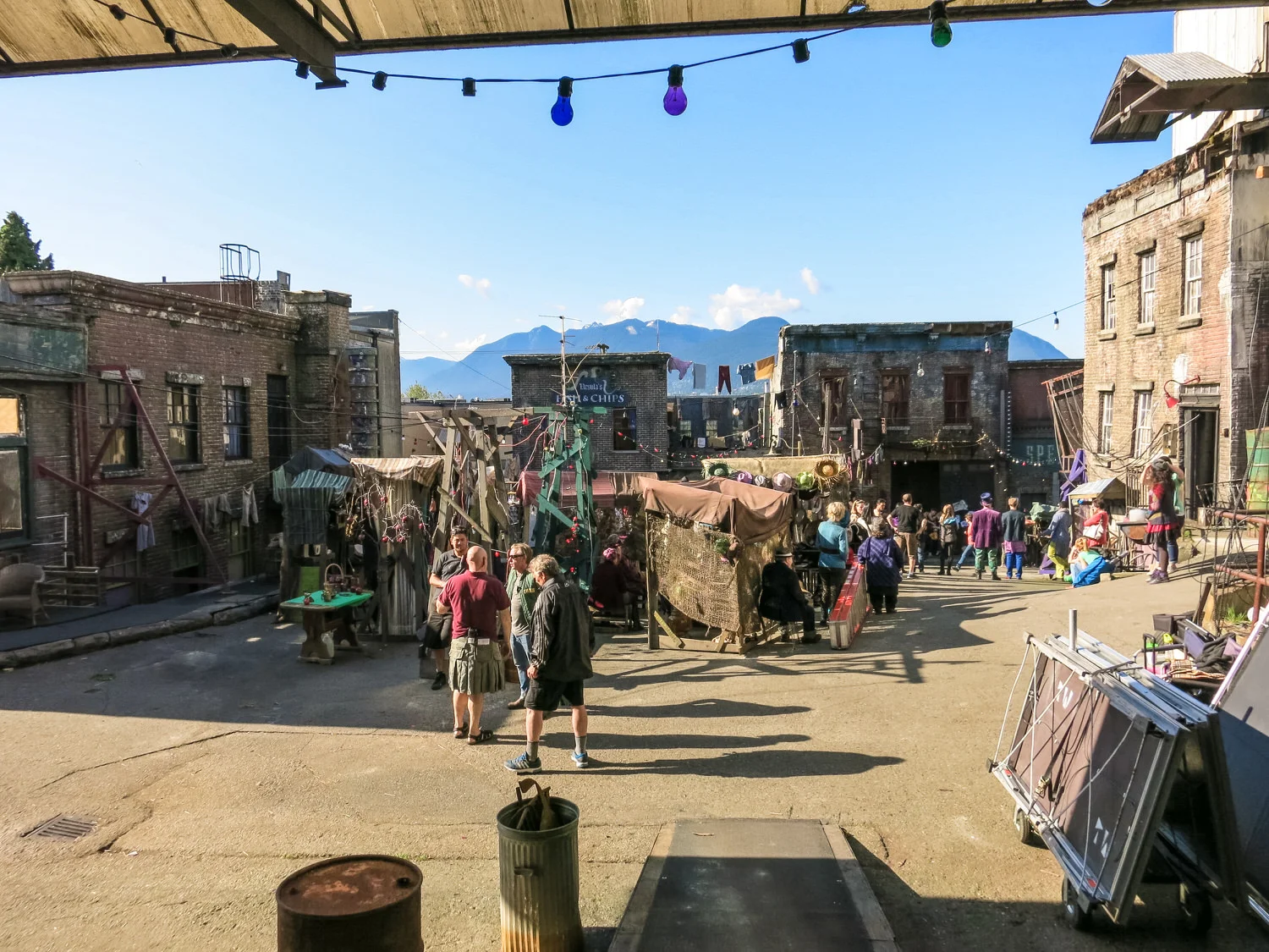 A view of the Fortune Tellers shacks from the covered Thieve's Market.