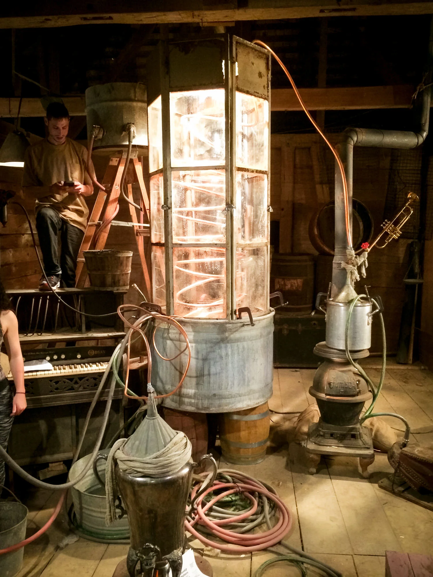 In an attempt to cure Molly (Paris Belerc) of her invisibility, our gang hastily erects a pumping, wheezing distillery from objects found in the plantation barn and purloined from the haunted house.