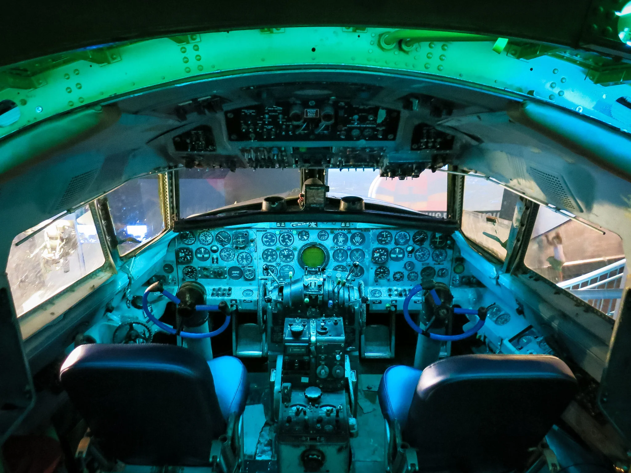 The cockpit is truly where our philosophy of permission is most on display. Visitors are free to climb in, grab the yoke and flip the dizzying array of switches and knobs this old, analog aircraft has to offer. 
