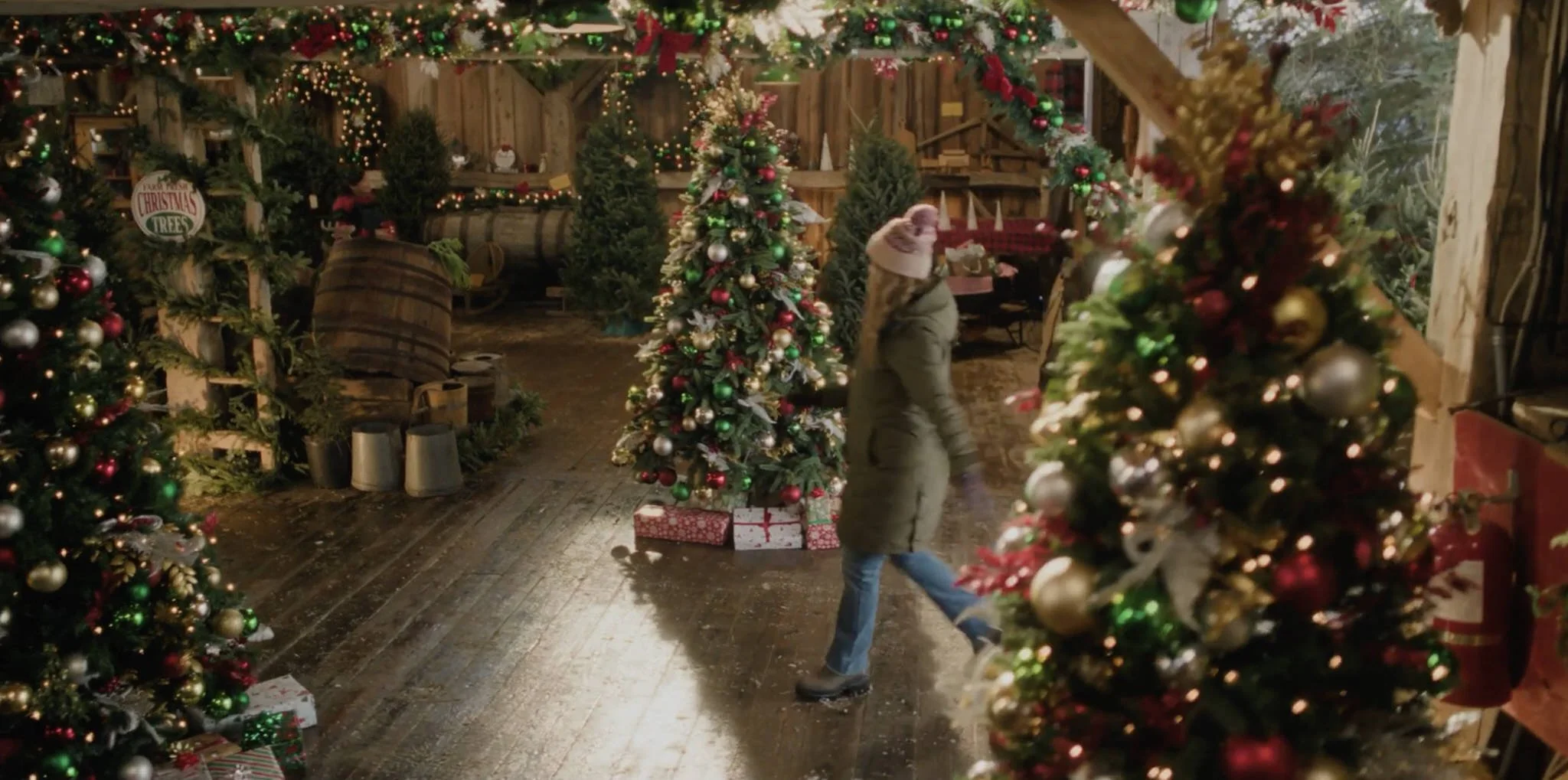  Another shot of the Christmas tree farm barn interior. 