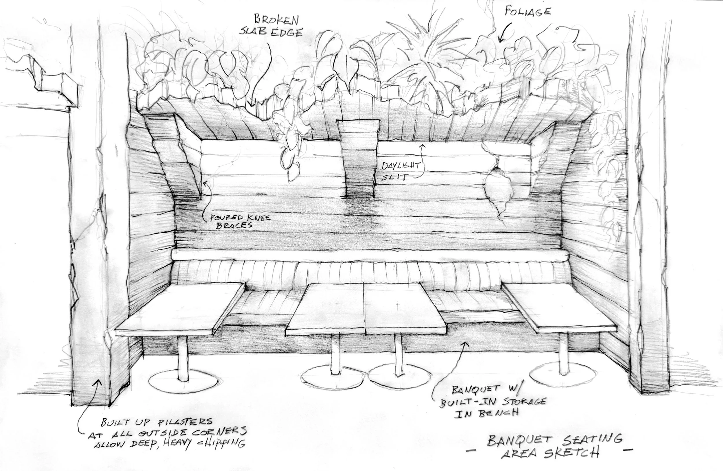  Concept sketch for an unrealized bar project 