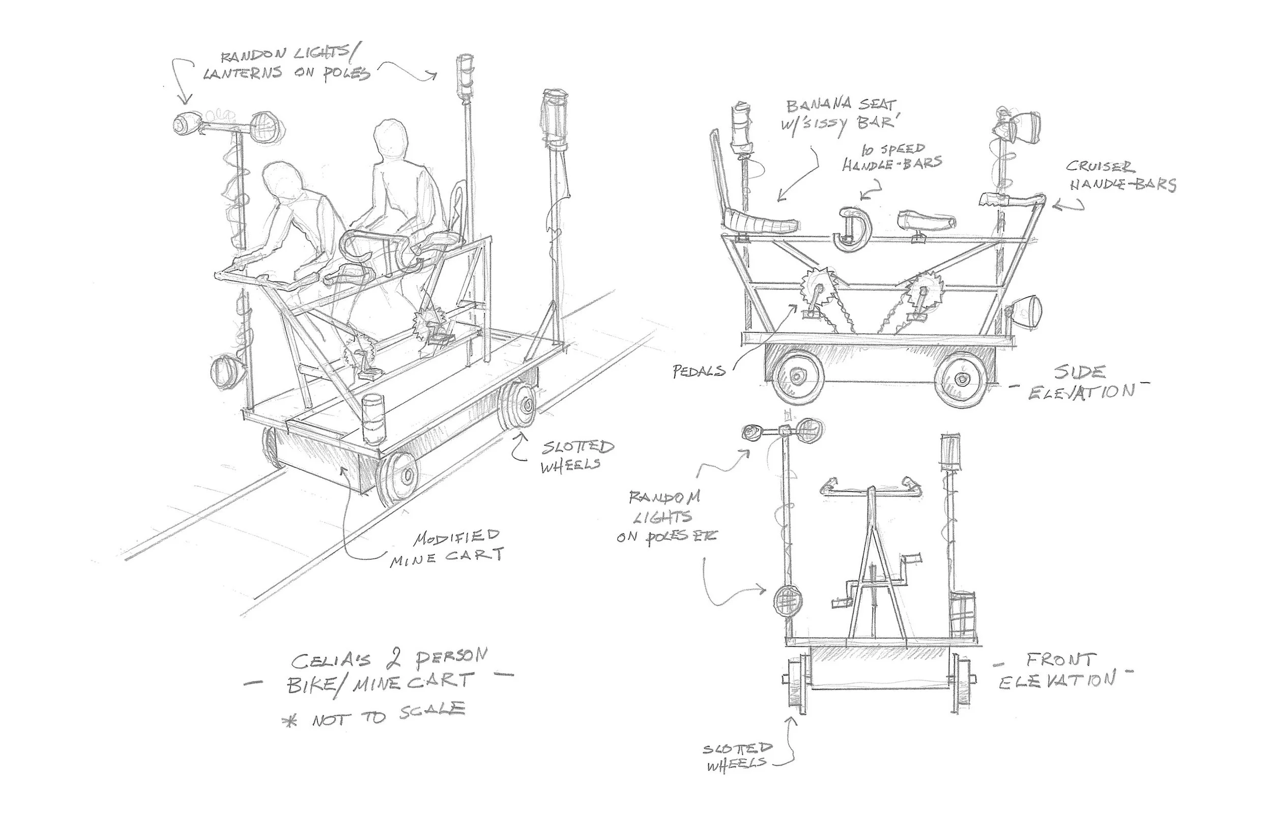  Isle of the Lost-style rail bike for accessing Hades’ Cave 