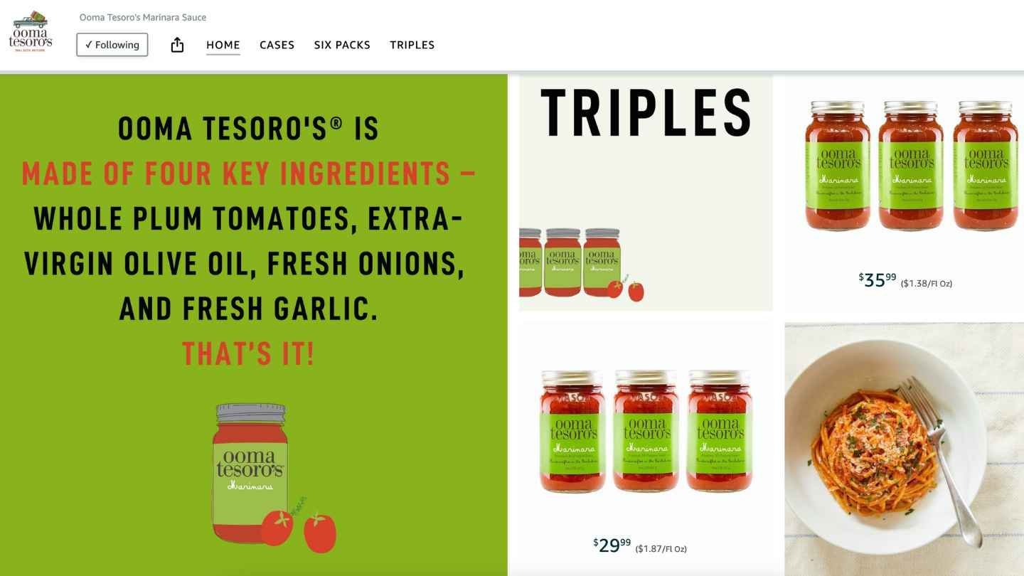 Ooma Tesoro's Marinara Sauce Amazon Storefront Triples.jpg
