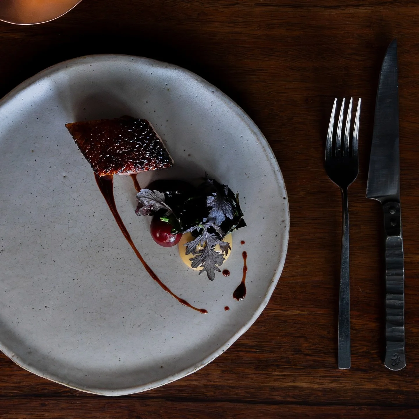 Industry night tonight! $30 off our chefs experience menu. just let us know where you work.

Photo 1.
Redgate farm duck dry aged and barbecued served with paperback smoked beetroot, spigarello, Koji emulsion, Davidson Plum beetroot pur&eacute;e and j