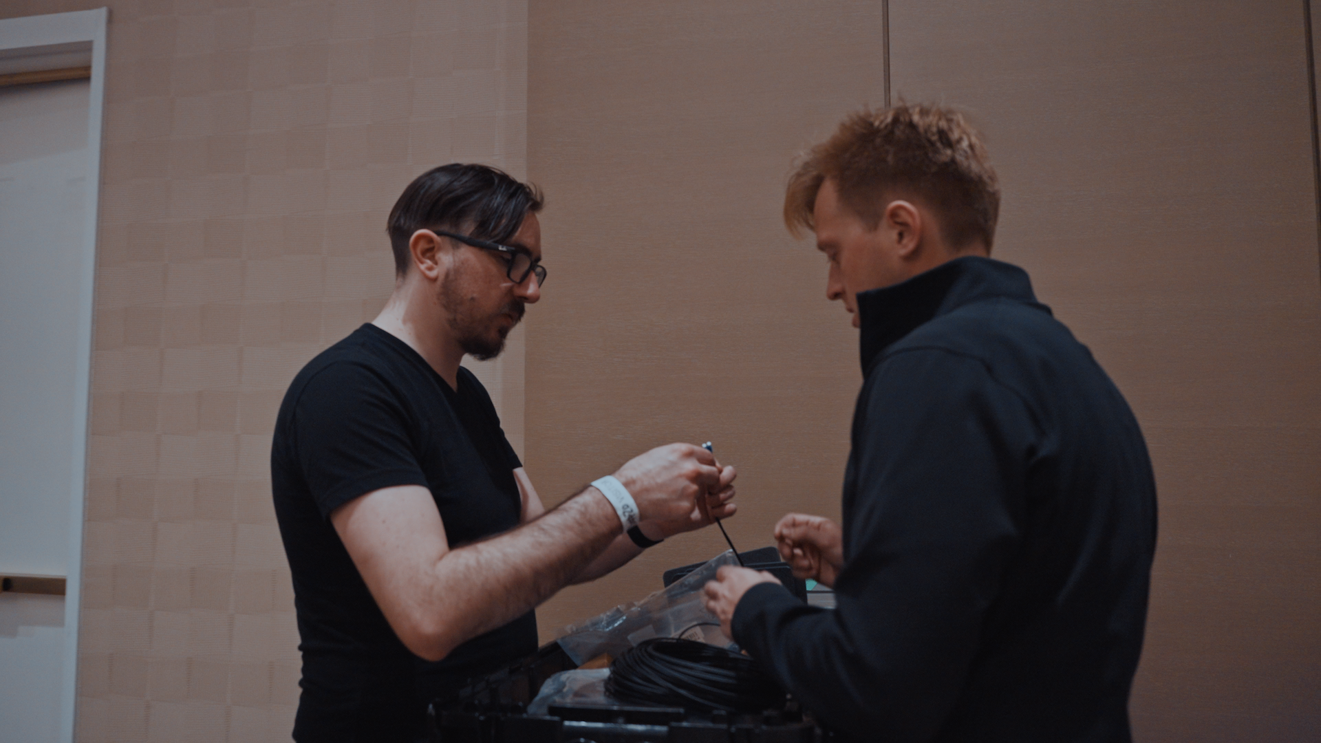 Tim and Jack discuss a fiber network cable