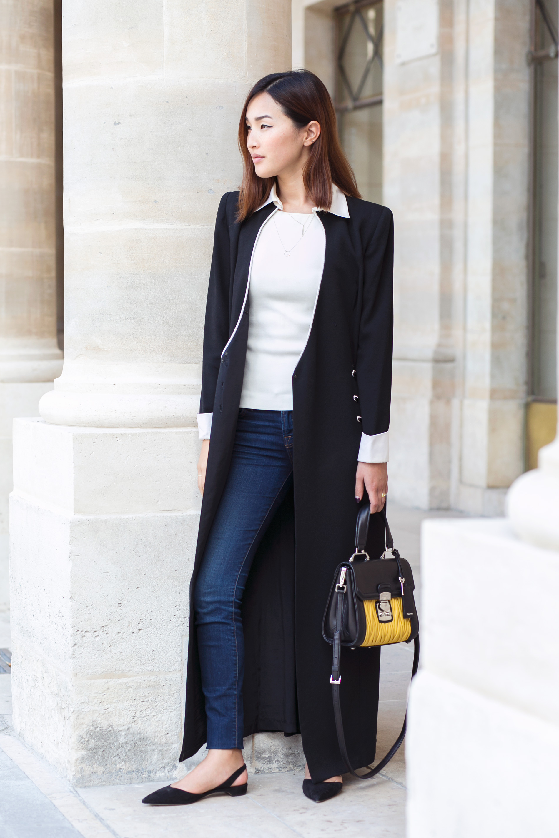 Nicole Warne in a vintage coat and Miu Miu bag, via Gary Pepper Girl . 