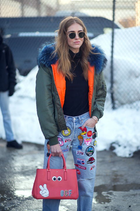 Chiara Ferragni, in a Mr. and Mrs. Italy jacket, via Tommy Ton .