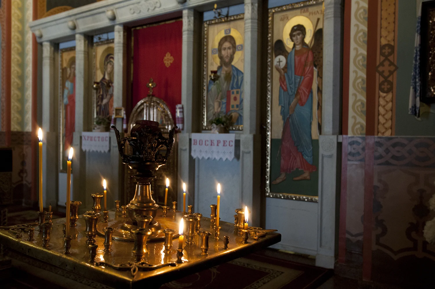 Inside the oldest church of Kiev, Saint Sophia Cathedral