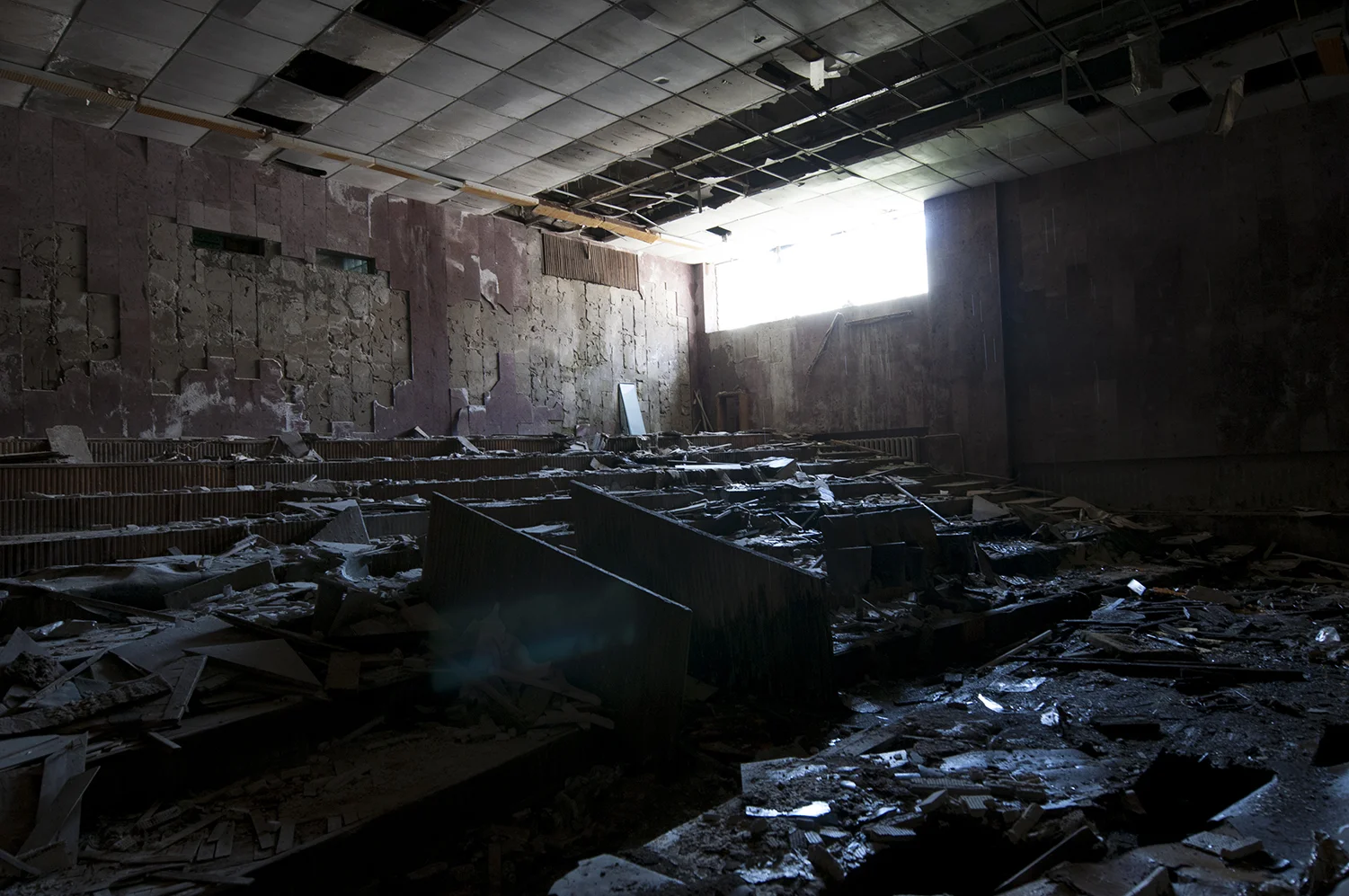 An auditorium inside the town of Prypiat