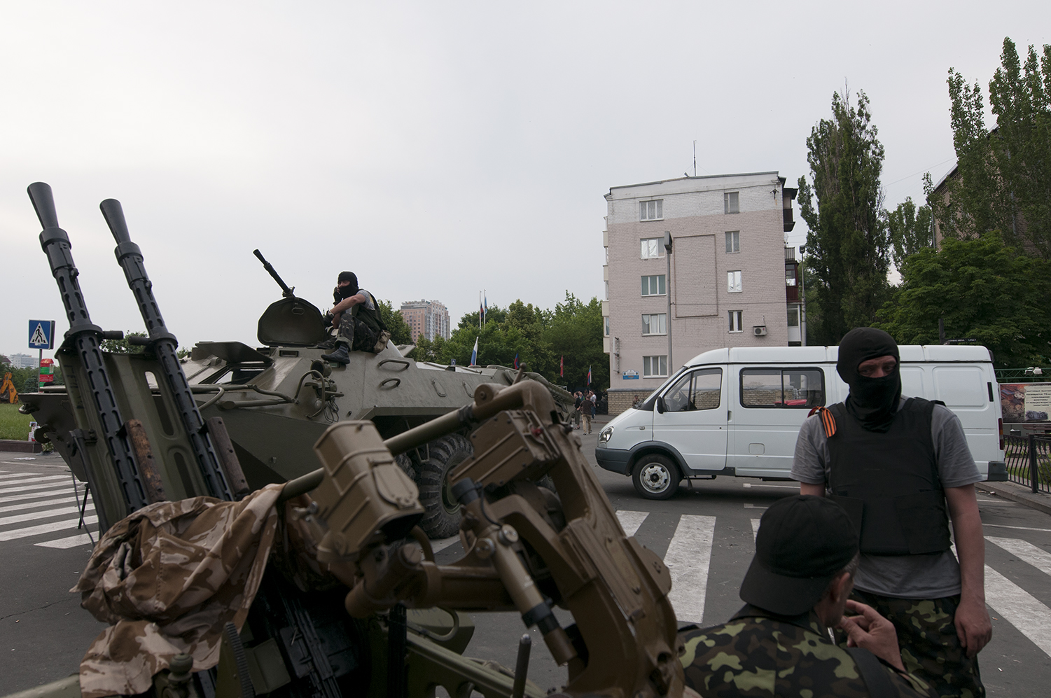 APC and AA gun on the ODA plaza 