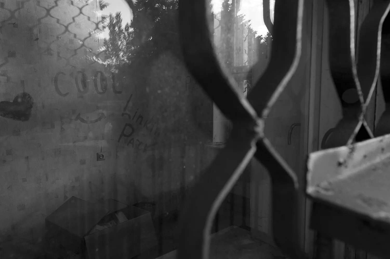 Tags inside an vacant building near the airport 