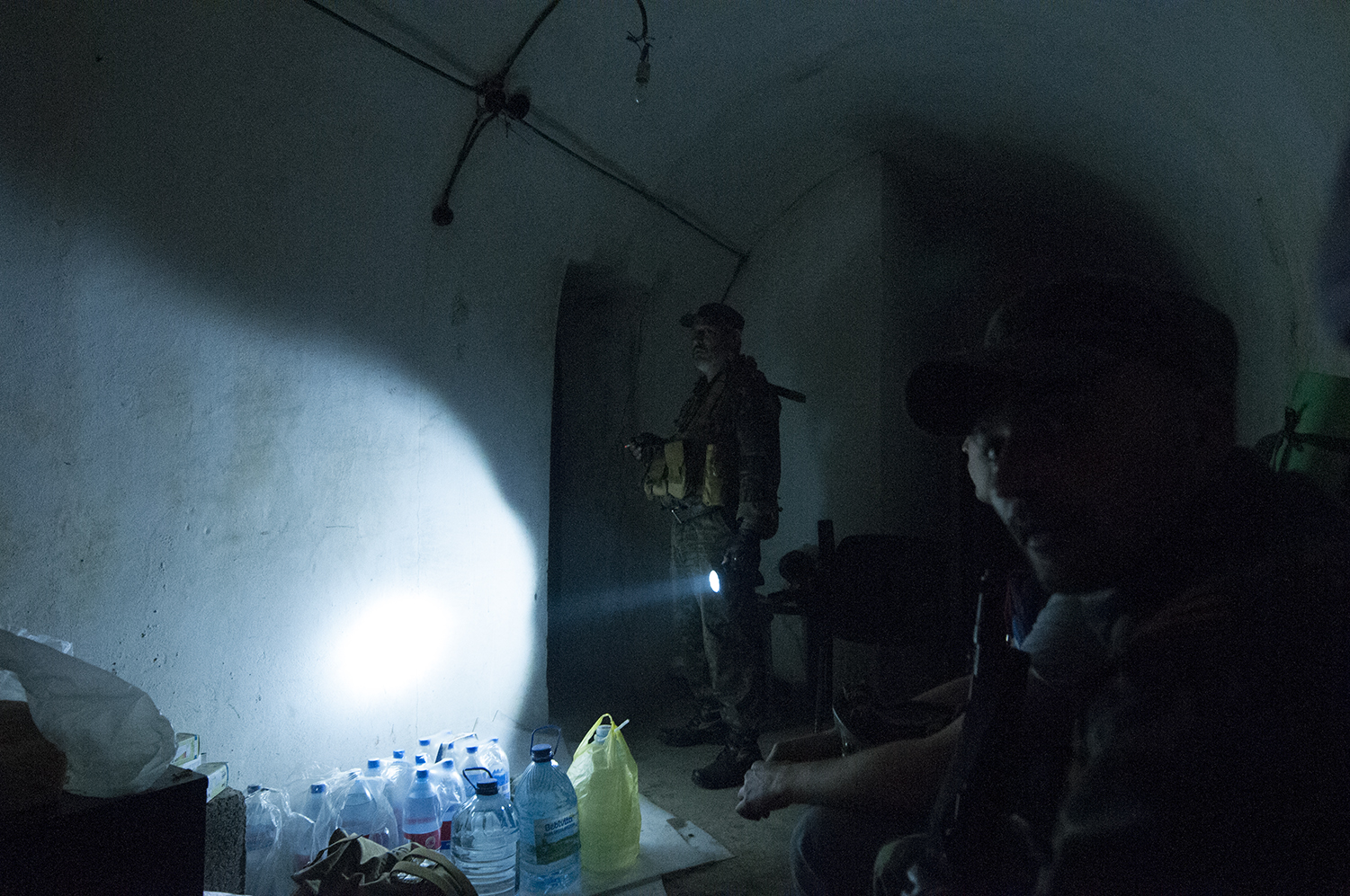 Separatists listening to the sound of grad missiles falling down on Marinka are