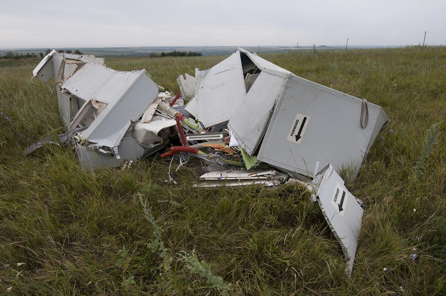 A scattered piece of the airplane