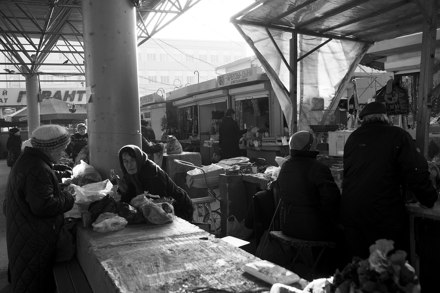 Babushka buying her food in Bender open market