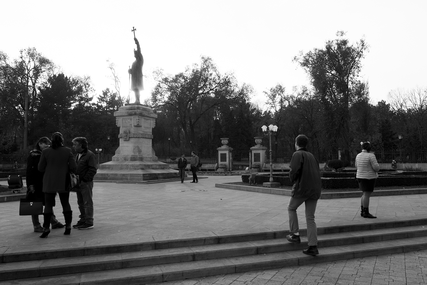 Statue of Stefan Cel Mare at the gate of its park