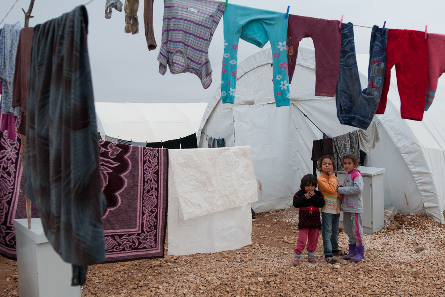 Syrian children in a refugee camp financed and managed by the Turkish government