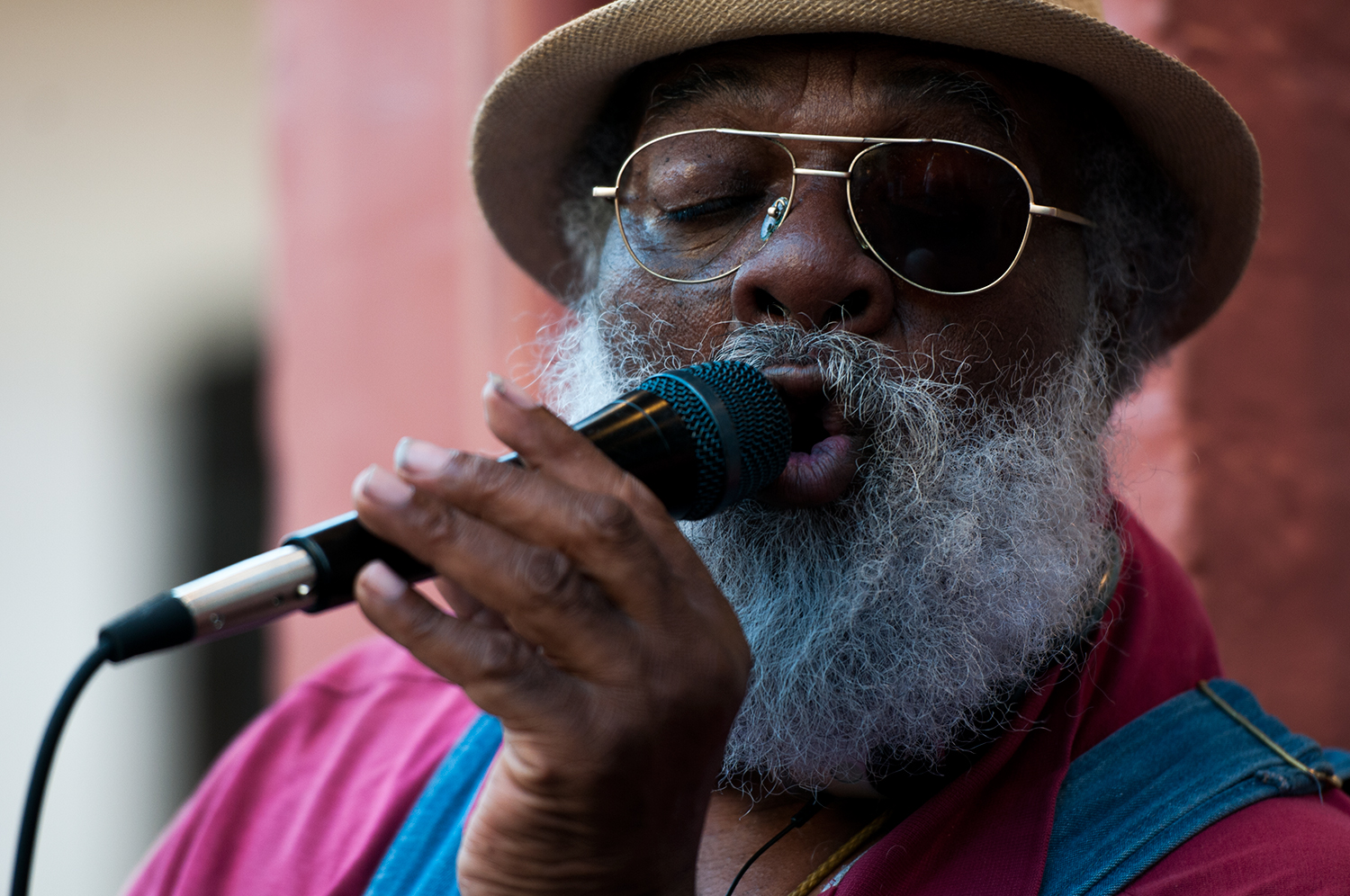 Grandpa Elliott singing on Royal Street.
