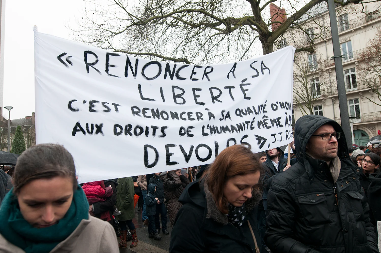 "To give up to your freedom is to give up on your quality of man, the right of Humanity even to your duties" Jean Jacques Rousseau. 
