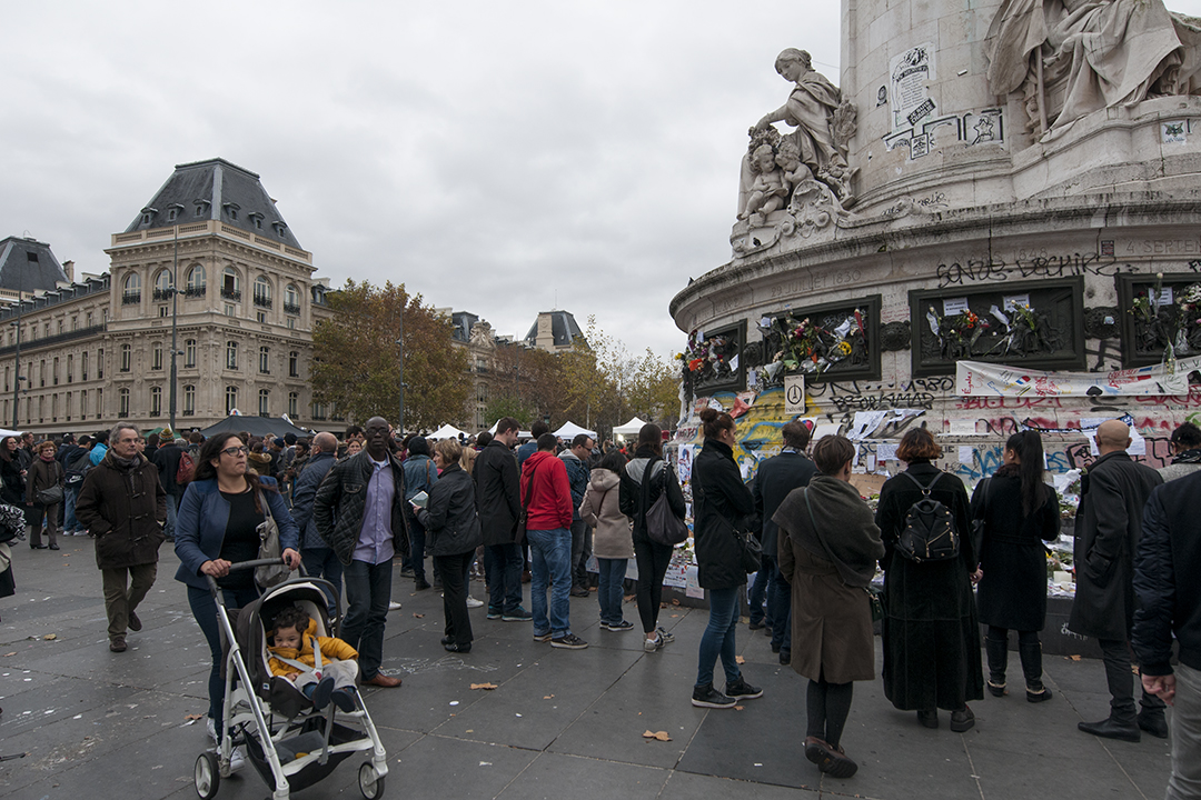 People of all origins at Place de la République