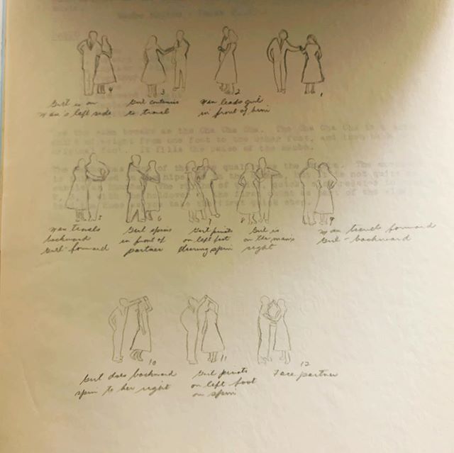 A page from a very detailed notebook of dance instructions hand drawn by my Great Aunt Shirley years ago, that she keeps with with her today. Get yourself an Aunt Shirley if you don&rsquo;t have one already.