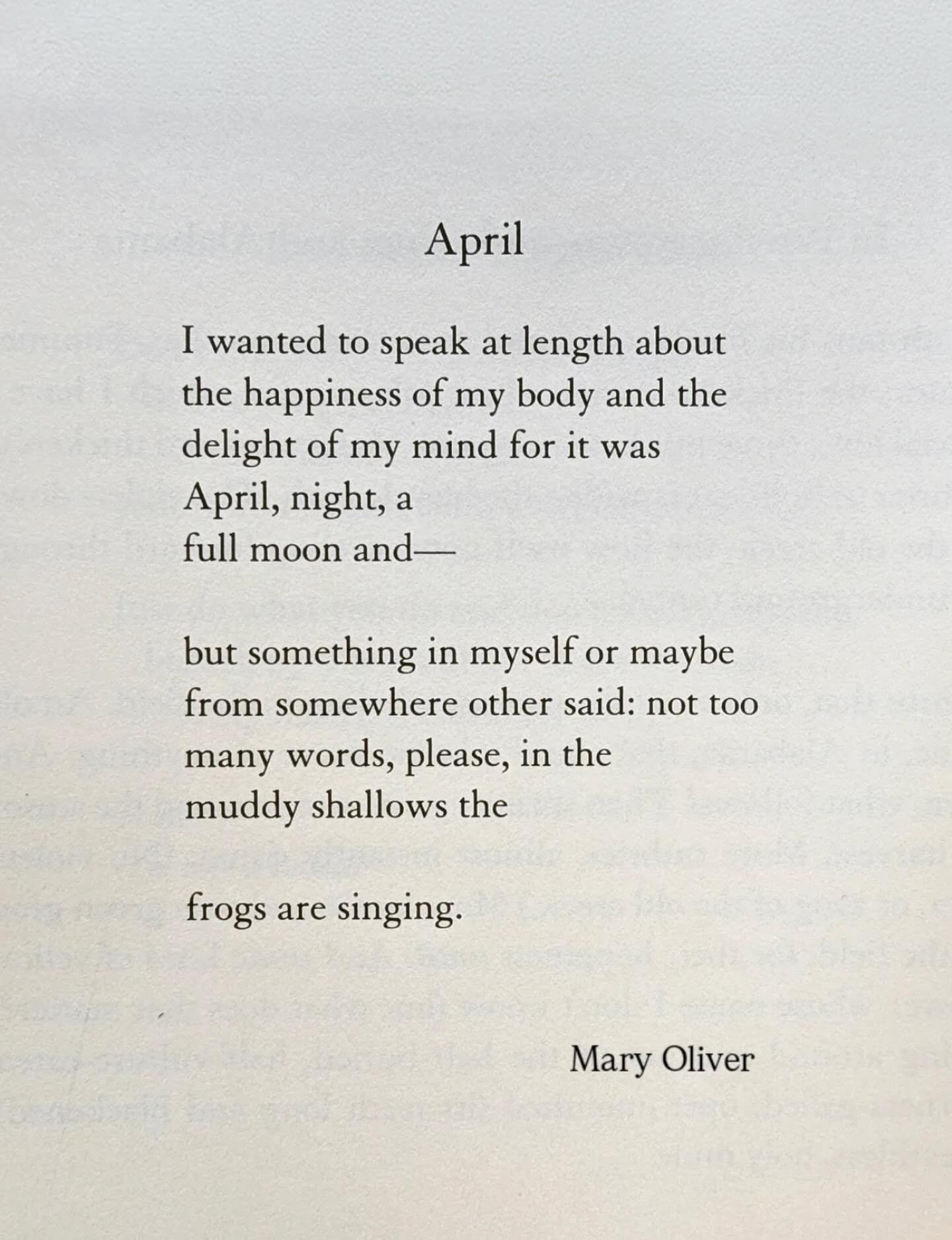 Mary Oliver forever.